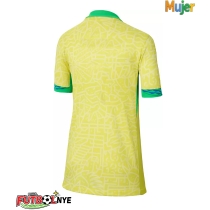 Camiseta Brasil Primera Equipación para mujer Copa America 2024 manga corta